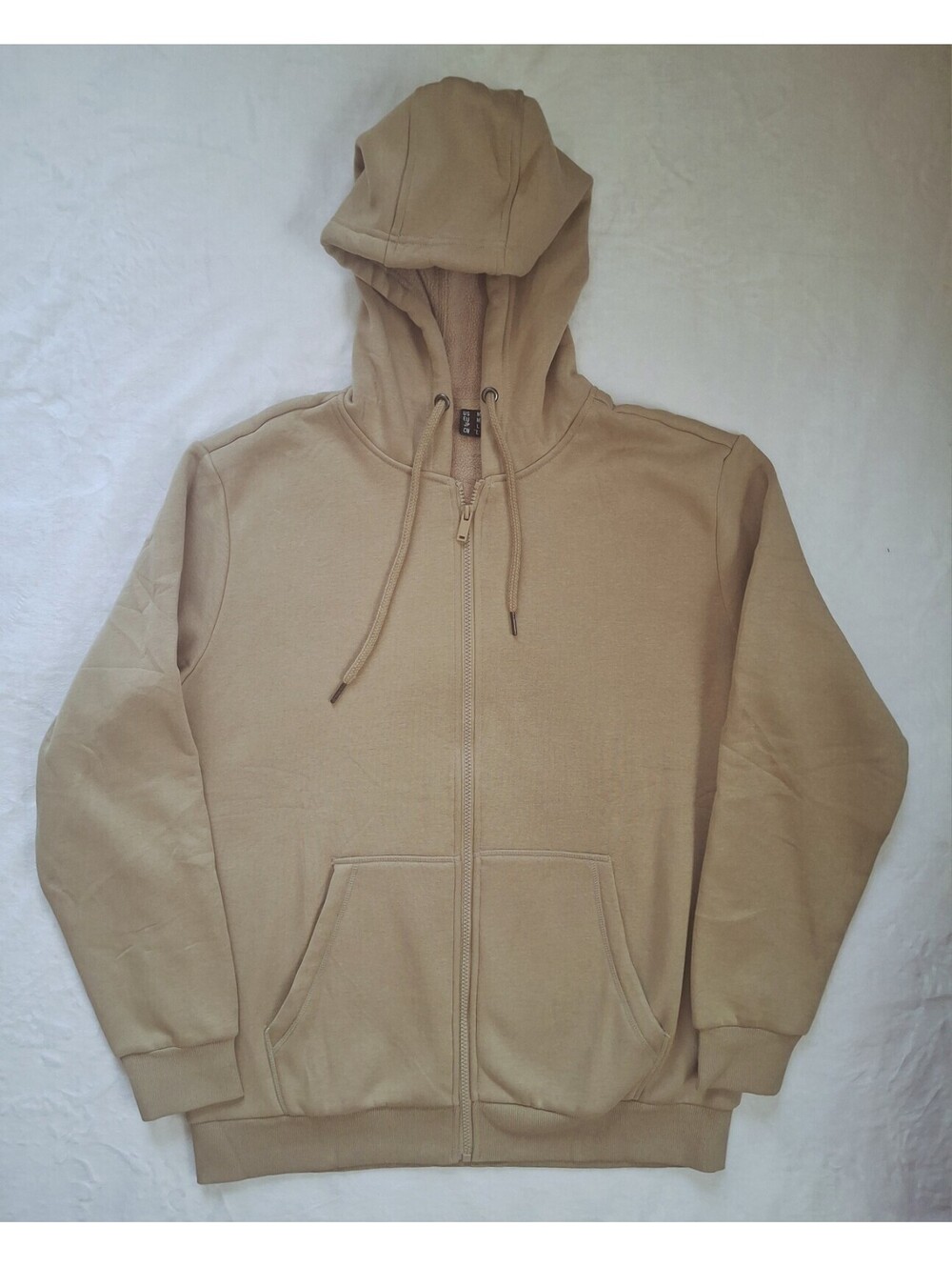 TacVasen Khaki Fleece Lined Full Zip Jacket w/ Hoodie Men's Medium NWT
